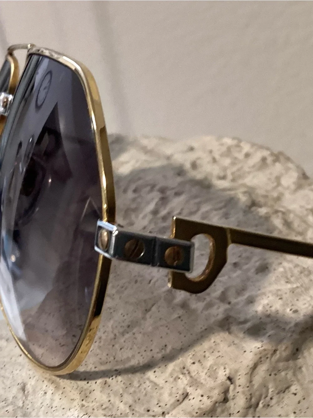 Gold Aviator Sunglasses with Gradient Gray Lenses